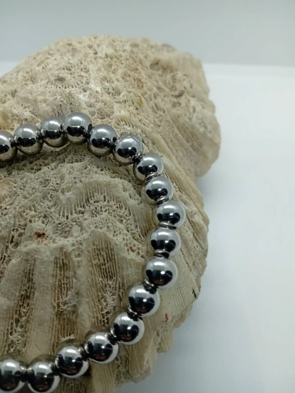 304 Stainless Steel Stretch Bead Bracelet 8MM Women Men NWT